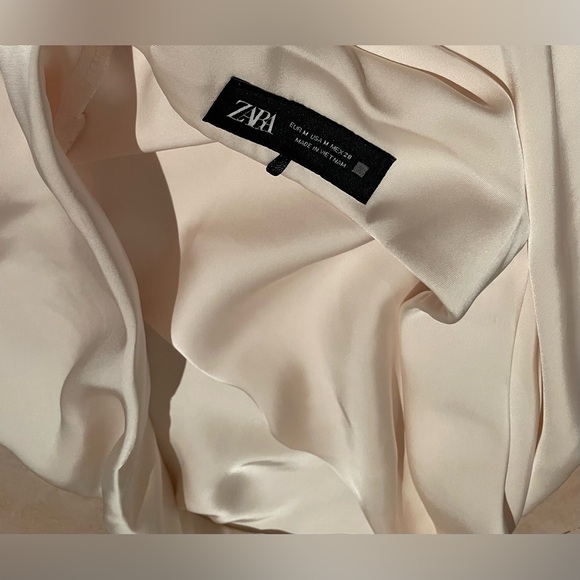 Zara Revolve Anthropologie Women’s Midi Satin Slip Skirt Cream Medium M - Picture 14 of 16